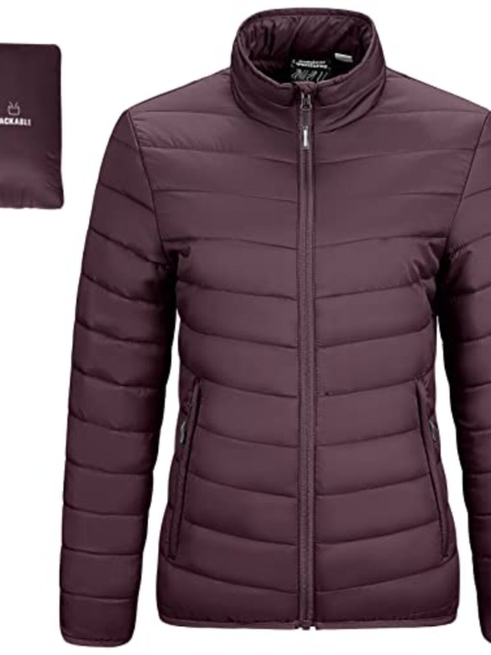 Women's Packable Full-Zip Puffer Jacket Quilted Lightweight Winter Coat